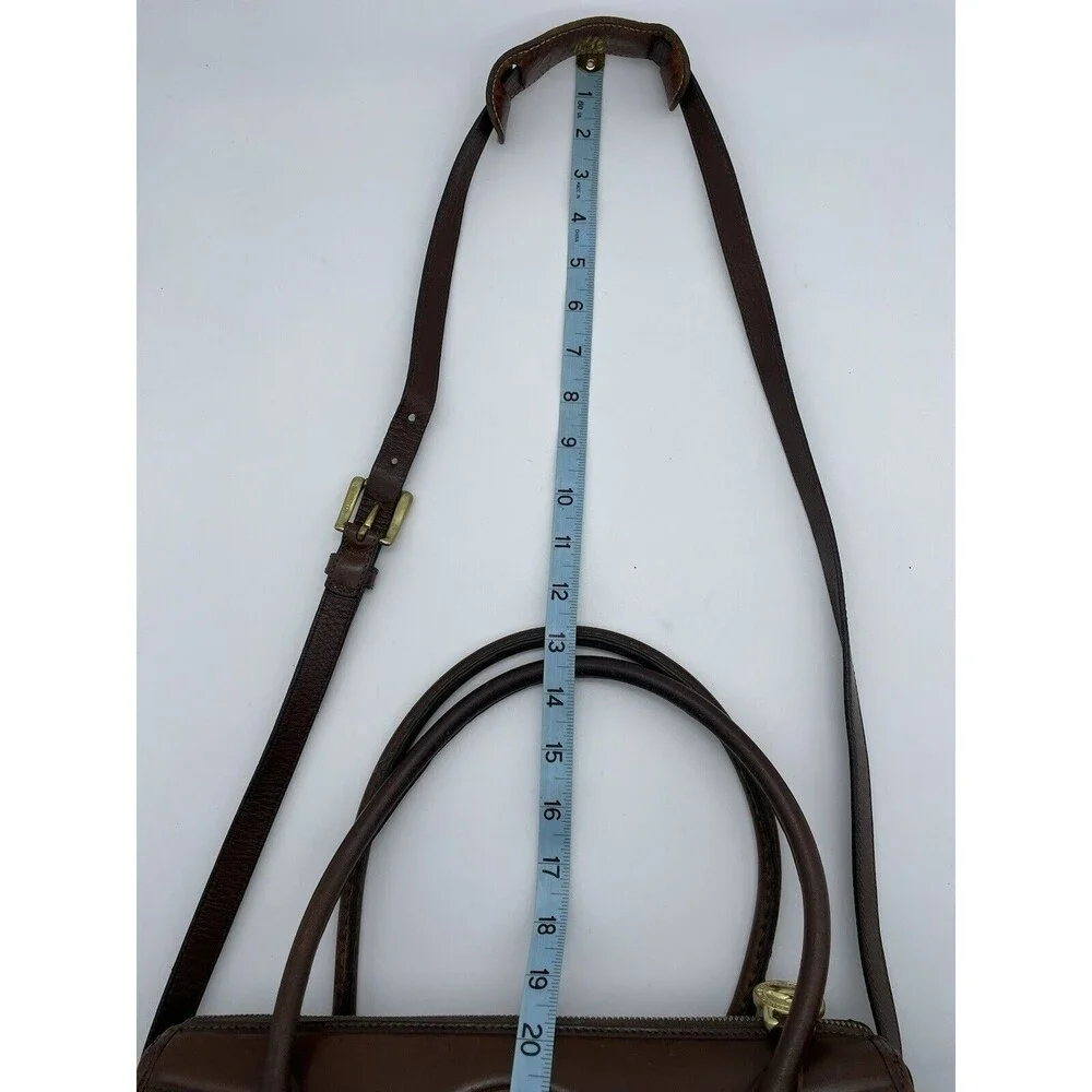 Dooney & Bourke All Weather Leather Boston Satchel Bag Taupe Burnt Cedar Vtg 80s - Picture 13 of 16
